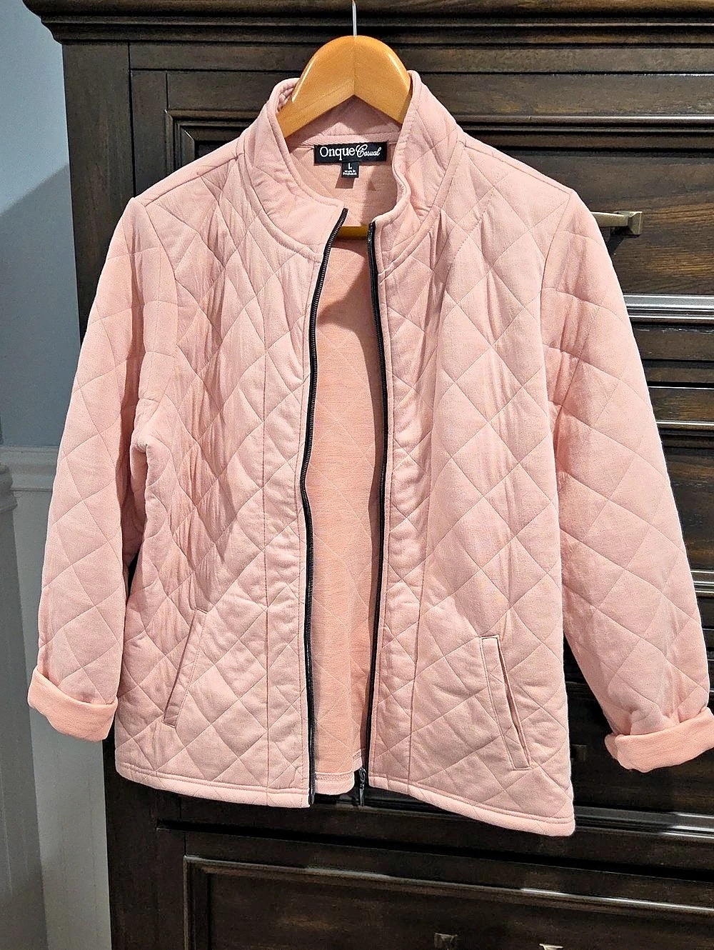 Chico's Quilted Jacket in Pink Like New
